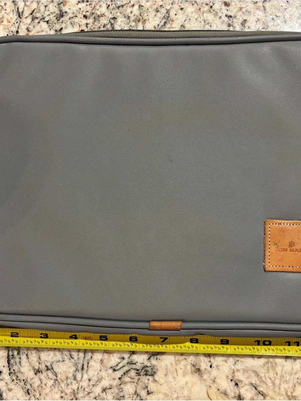 Jon Hart Gray Computer Case with Tan Accent